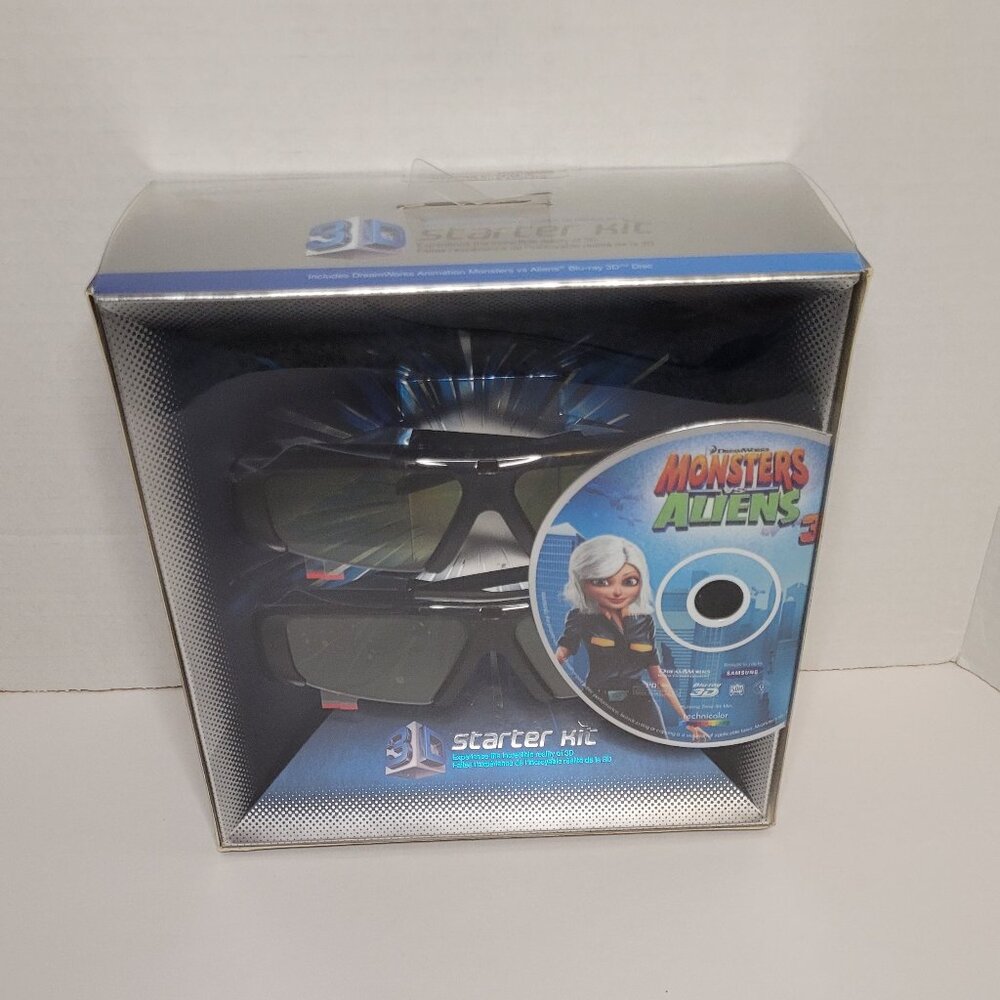 Samsung 3D Starter Kit Active Glasses & Monsters VS Aliens 3D Blu-Ray NEW